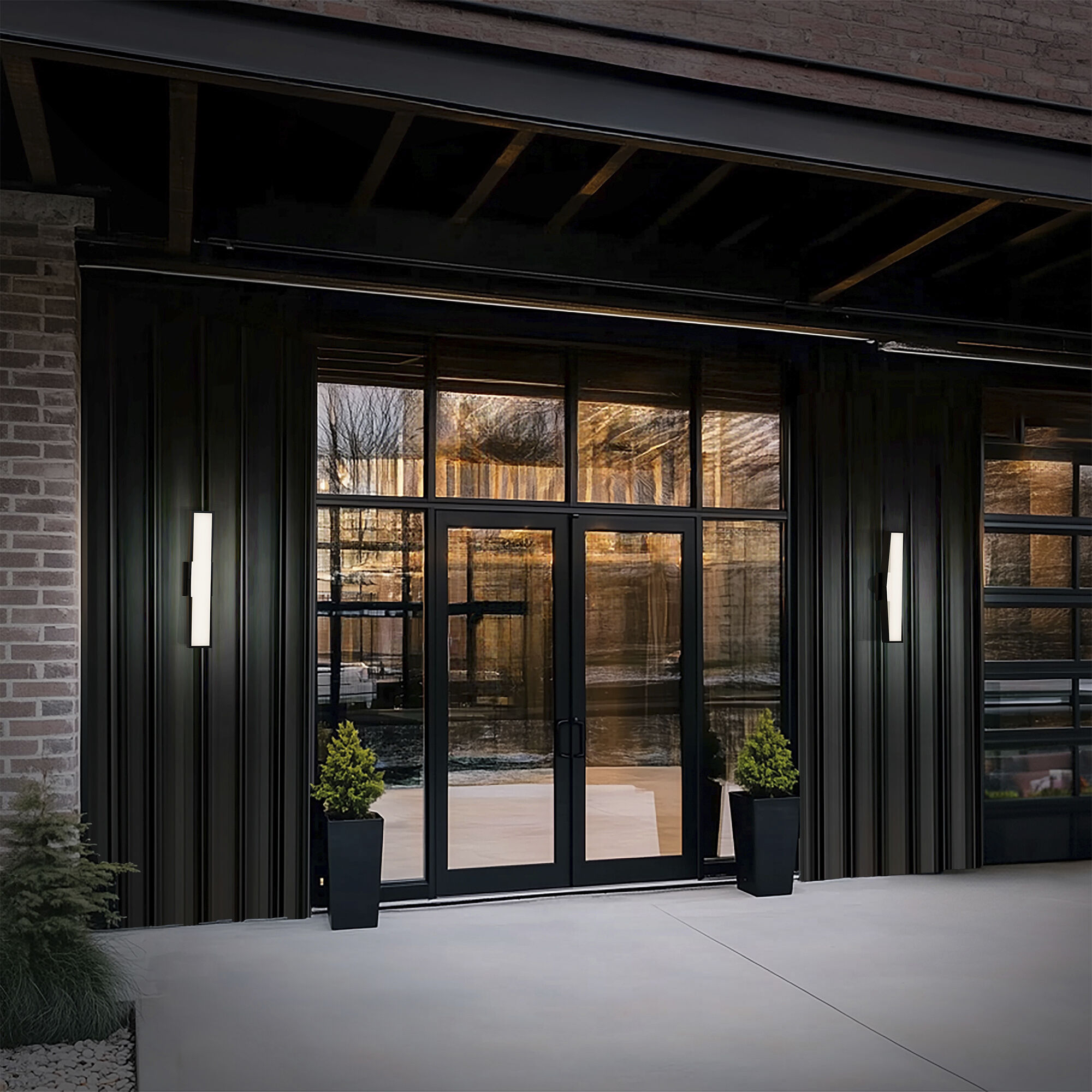 Jordan LED 24 inch Black Outdoor Wall Light in 3000K, dweLED