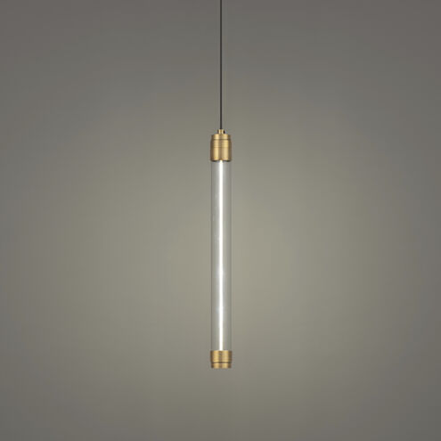 Jedi 1 Light 1.5 inch Aged Brass Mini-Pendant Ceiling Light