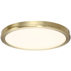 Geos LED 10 inch Brass Flush Mount Ceiling Light in 2700K, Brushed Brass, dweLED