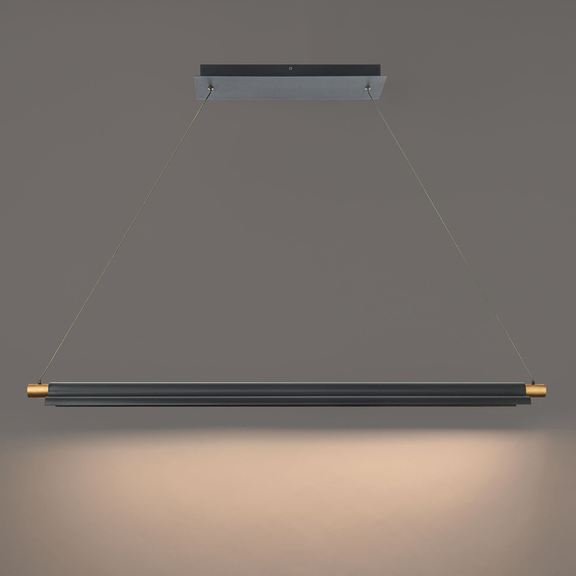 Pavilion 1 Light 44.13 inch Black/Aged Brass Linear Pendant