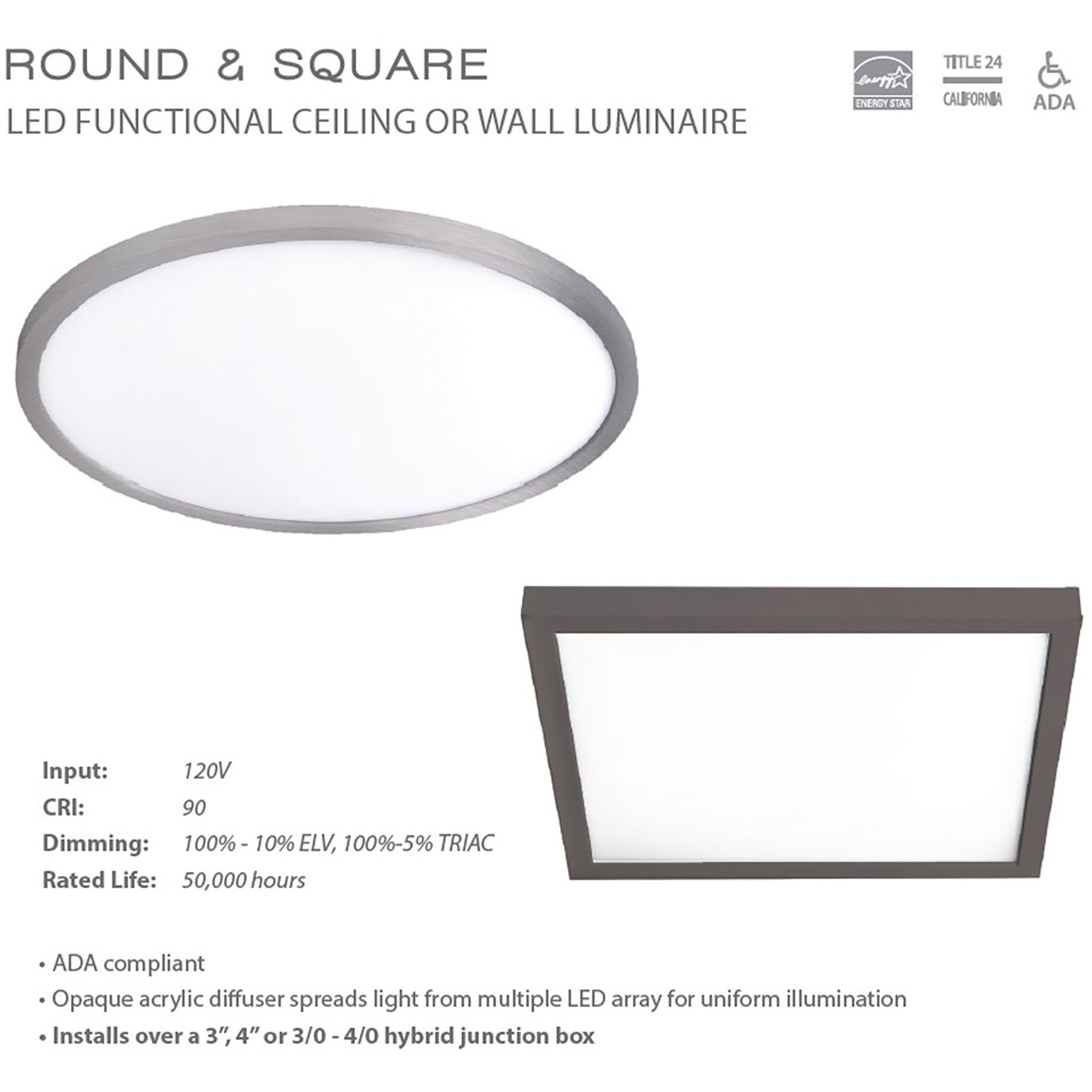 WAC Lighting FM-11RN-930-BN Round LED 11 inch Brushed Nickel Flush ...