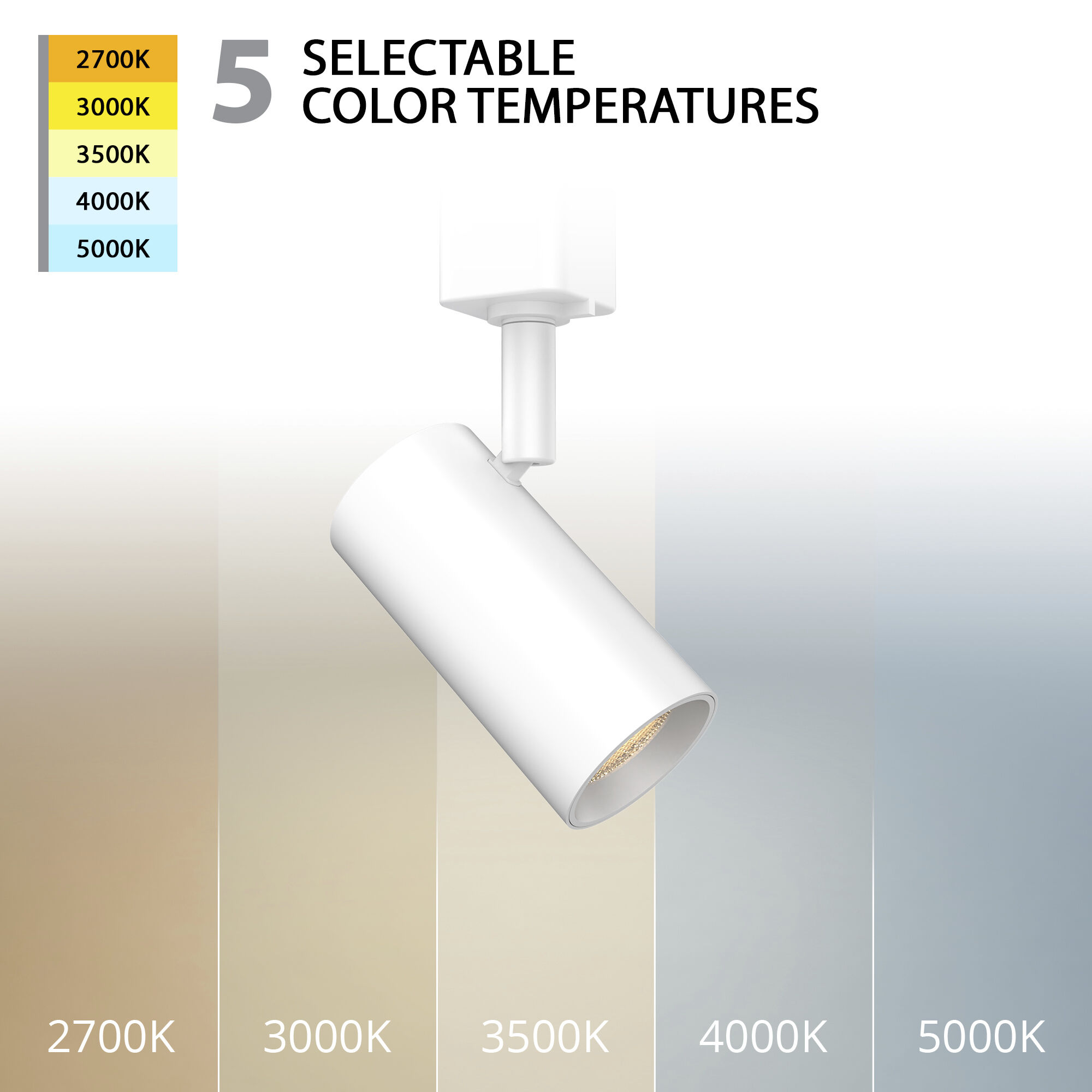 Cyn 1 Light 120 White L Track Fixture Ceiling Light, WAC Limited