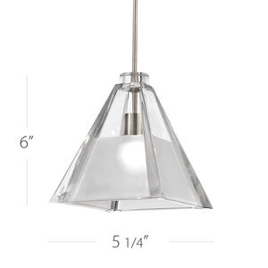 Tikal LED 5 inch Clear Frosted/Chrome Pendant Ceiling Light, Monopoint