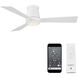 Hug 52 inch Matte White Flush Mount Ceiling Fans, Smart Fan