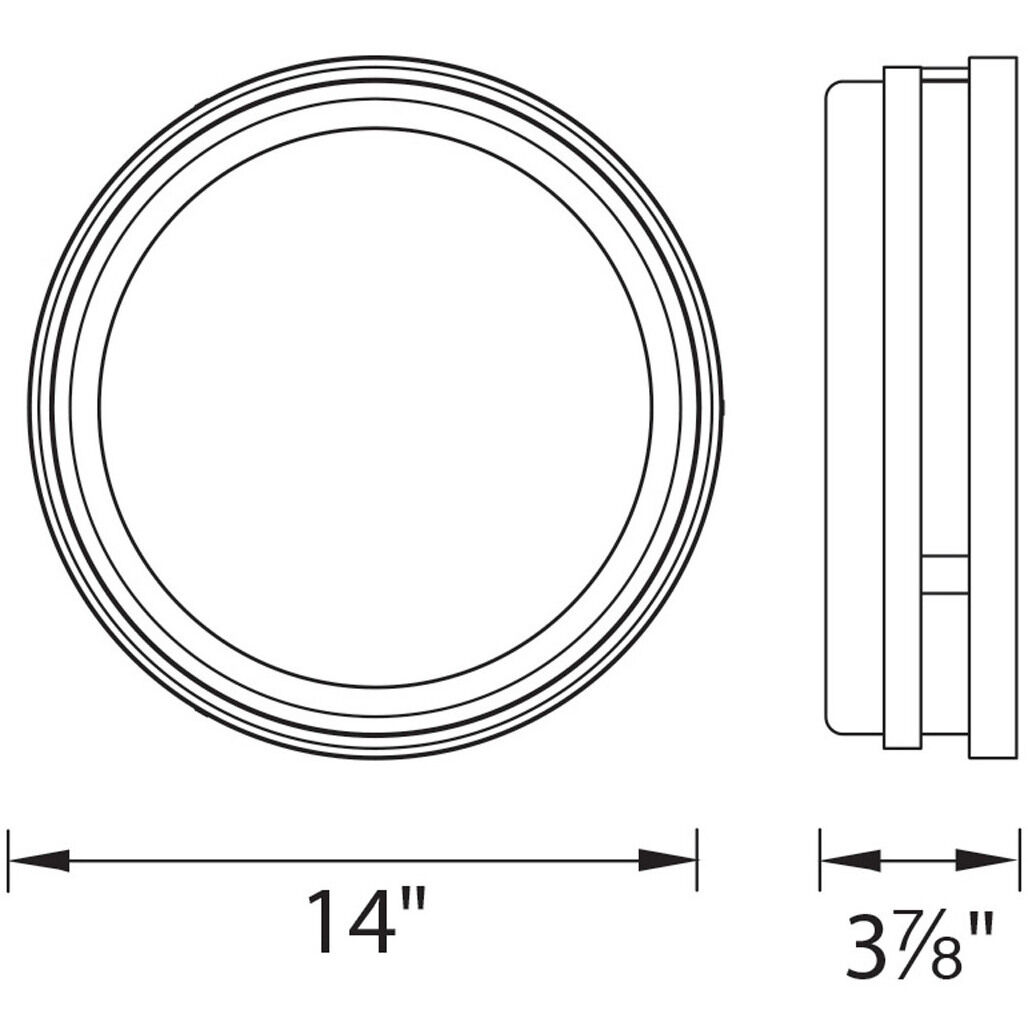 Vie LED 14 inch Brushed Nickel Flush Mount Ceiling Light in 3500K, dweLED