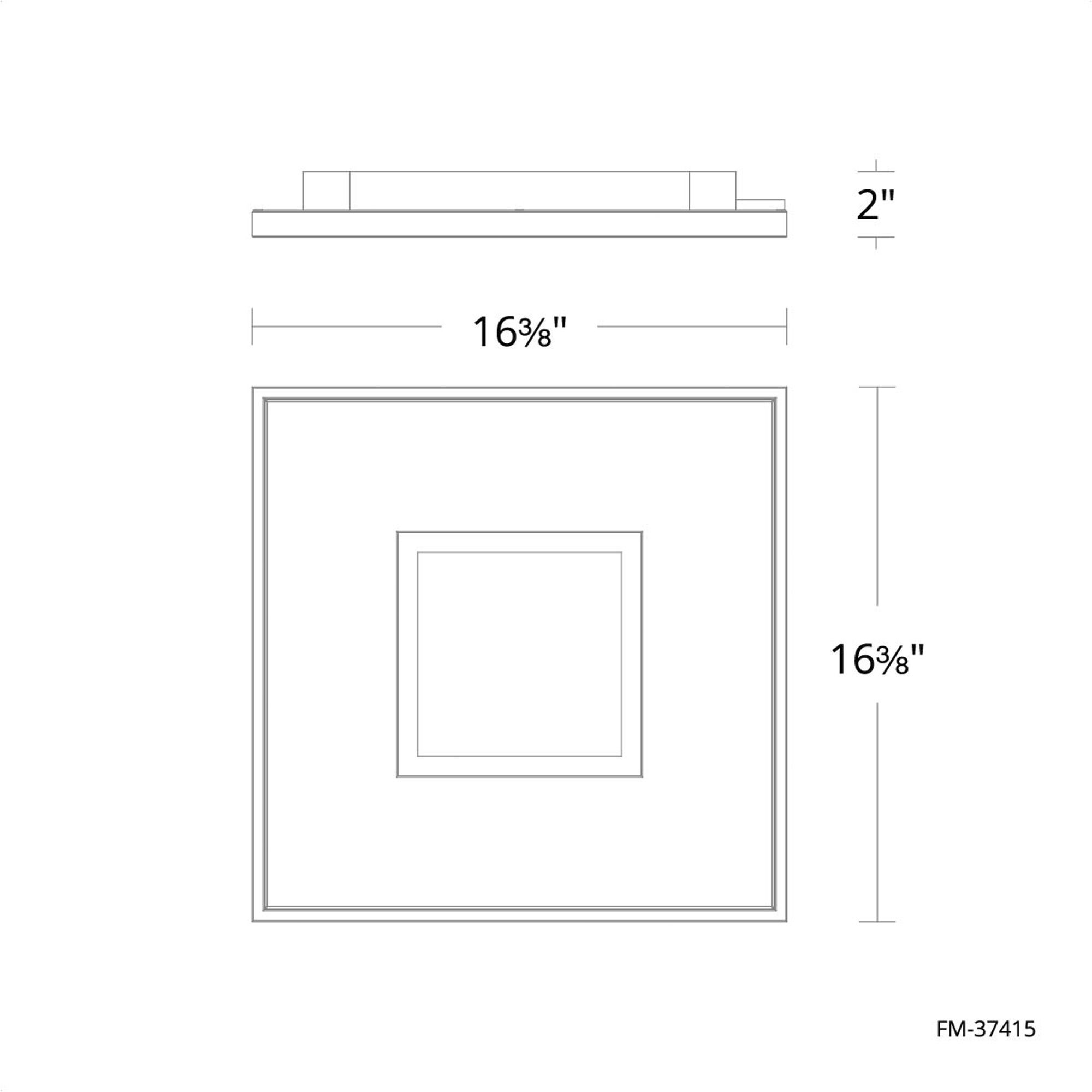 Pinpoint LED 16.38 inch Black Flush Mount Ceiling Light in 4000K, dweLED