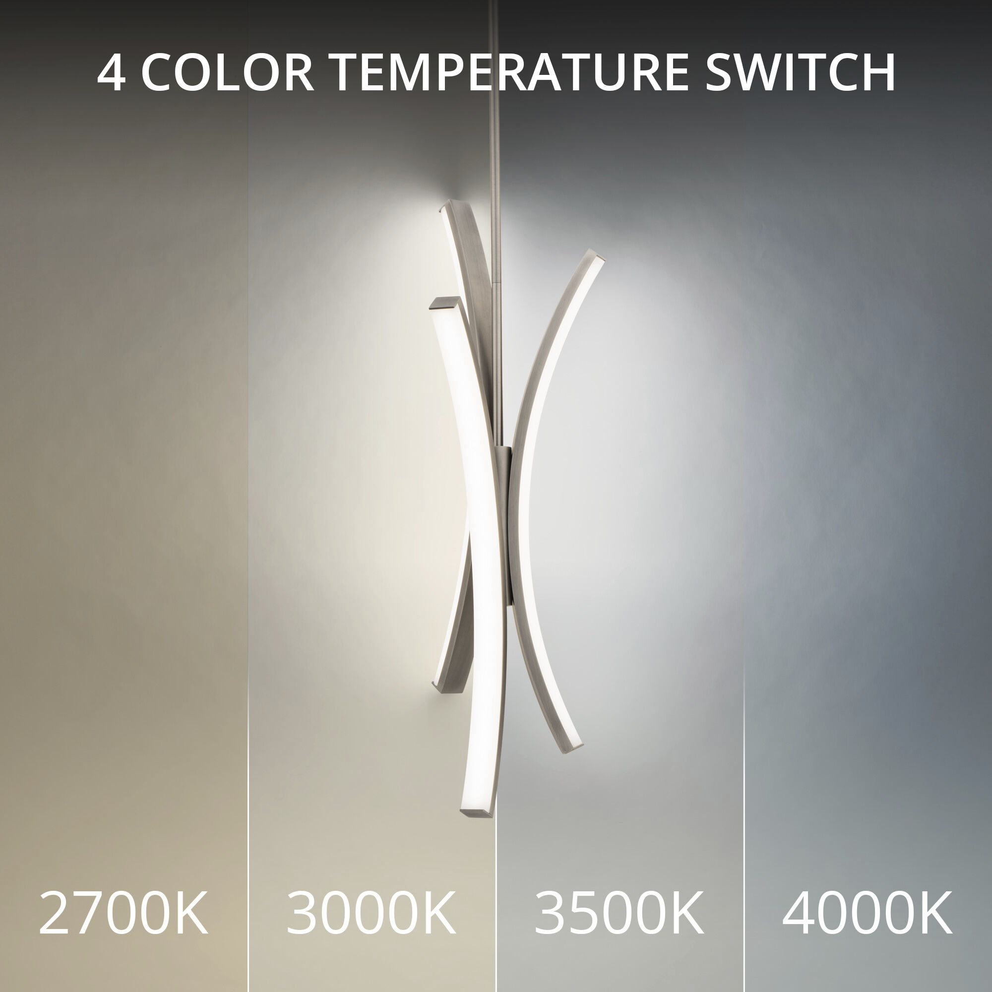 Tusk LED 10.25 inch Brushed Nickel Pendant Ceiling Light in 3000K, dweLED