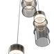 Kanister LED 4.63 inch Powder Coated Black Multi-Light Pendant Ceiling Light in Black Smoke Glass, dweLED