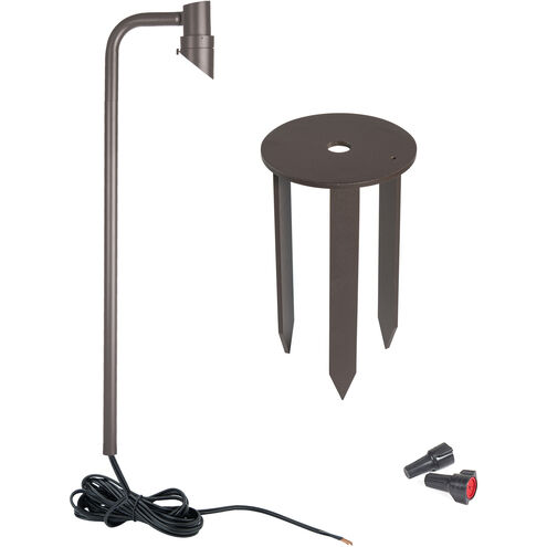 Miniature 12 7 watt Solid Brass Coated in Bronze Path Lighting in 3000K, Bronzed Brass, Path and Area Light, WAC Landscape