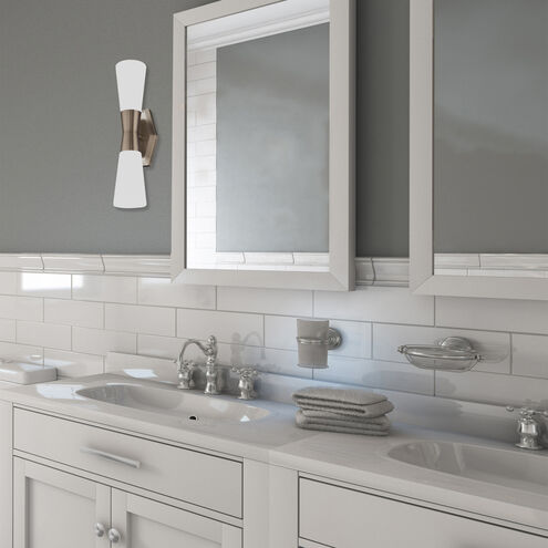 Locke LED 4.88 inch Brushed Nickel Bath Vanity & Wall Light, dweLED