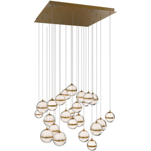 Cyllindra LED 29 inch Aged Brass Chandelier Ceiling Light, dweLED