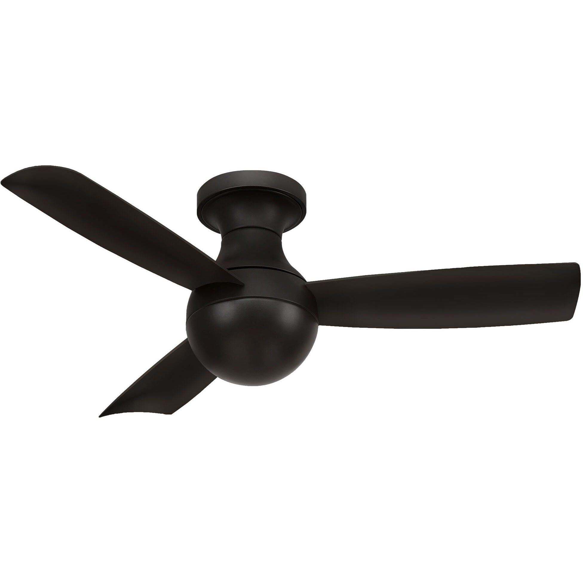 Orb 44 inch Matte Black Flush Mount Ceiling Fans, Smart Fan