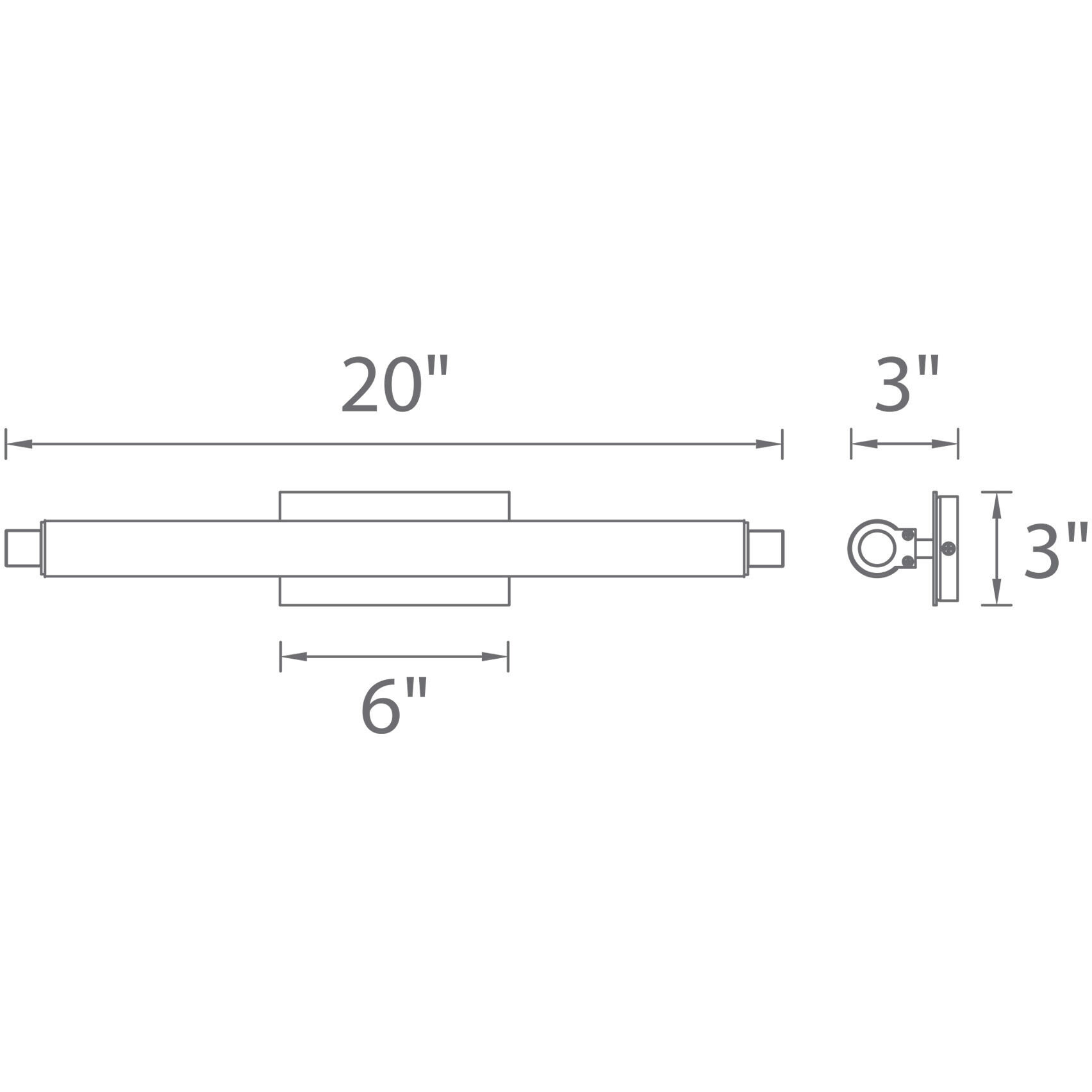 Vista LED 20.38 inch Chrome Bath Vanity & Wall Light, dweLED