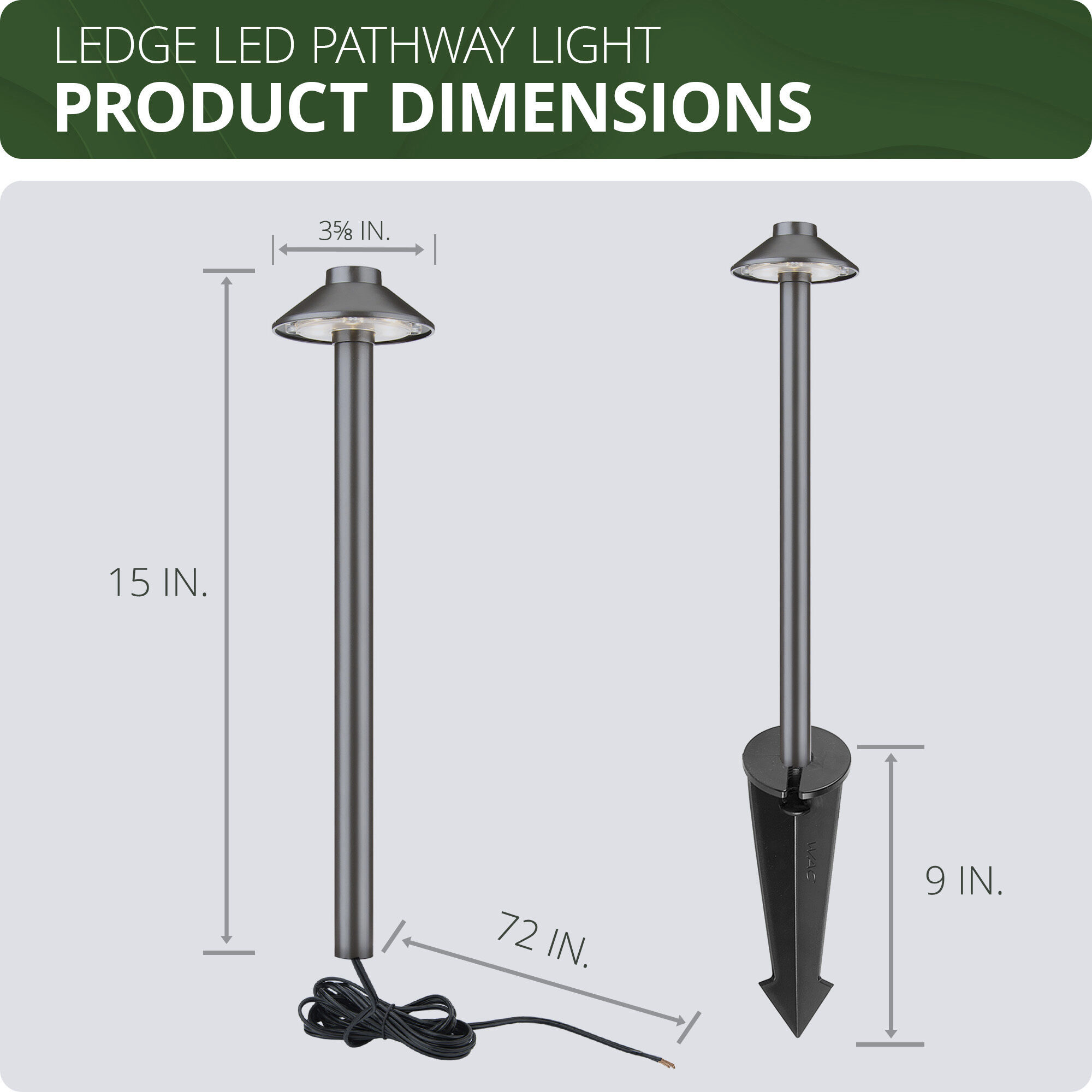 Interpath 12 2.50 watt Solid Brass Coated in Bronze Path Lighting in 2700K, Path and Area Light, WAC Landscape