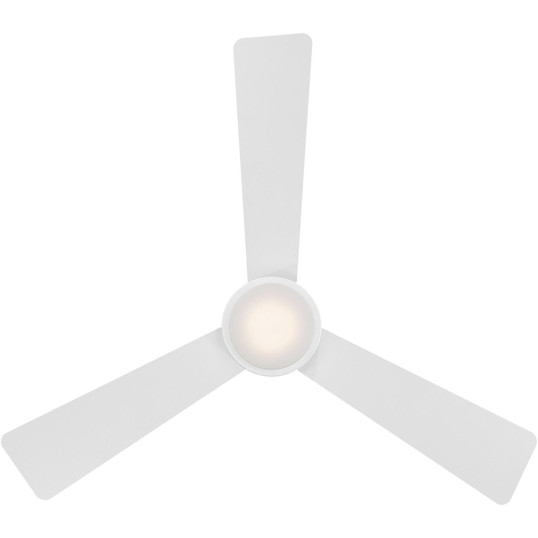 Hug 52 inch Matte White Flush Mount Ceiling Fans, Smart Fan