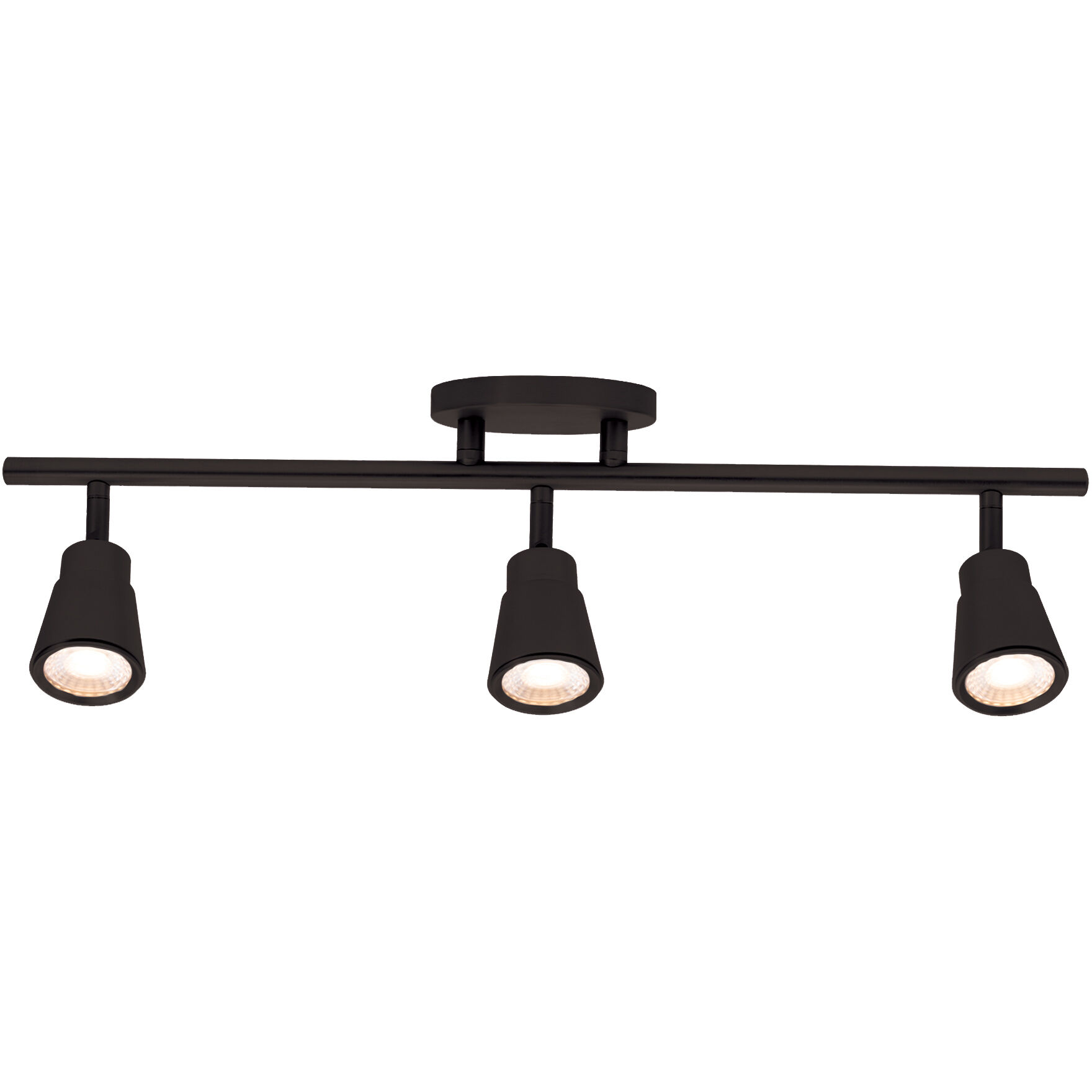 Solo 3 Light 120 Black Fixed Rail Ceiling Light, WAC Limited