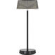 Crystal 14.38 inch 2 watt Black Rechargeable Table Lamp Portable Light