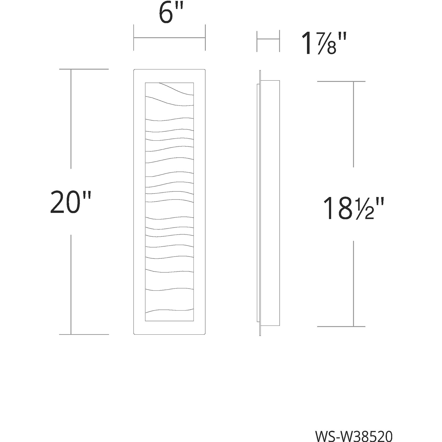 Wavelet LED 20 inch Black Outdoor Wall Light in 2700K, dweLED