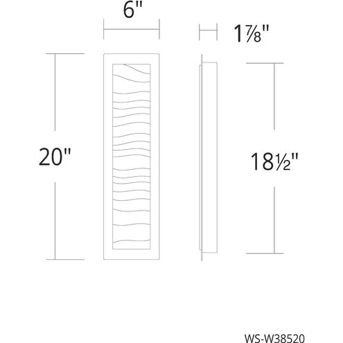 Wavelet LED 20 inch Black Outdoor Wall Light in 4000K, dweLED