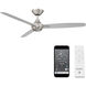 Blitzen 54 inch Brushed Nickel Downrod Ceiling Fans, Smart Fan