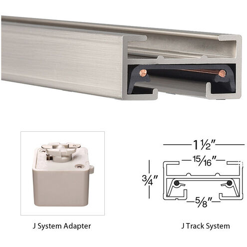 J Track 120 Brushed Nickel Track Component Ceiling Light