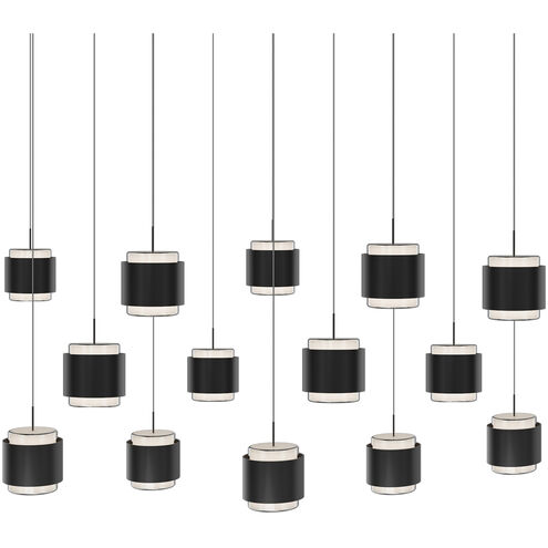 Banded LED 11.5 inch Black Chandelier Ceiling Light, dweLED