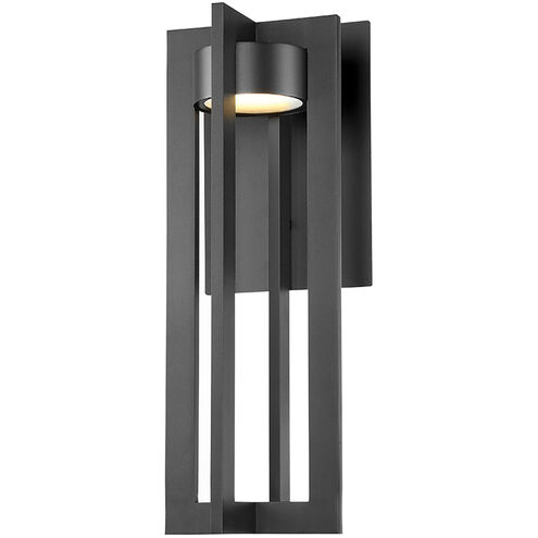 Chamber LED 20.06 inch Black Outdoor Wall Light, dweLED