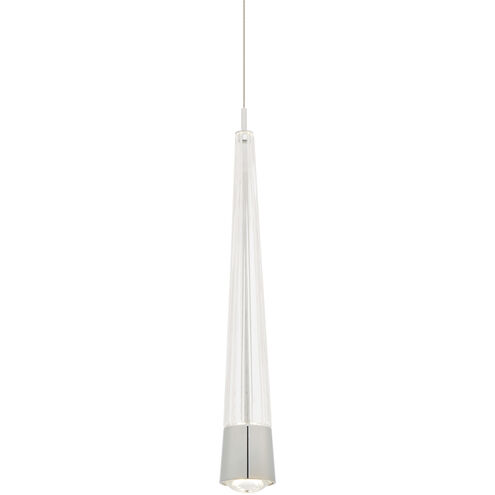 Quill LED 2.34 inch Chrome Pendant Ceiling Light in 3500K, dweLED