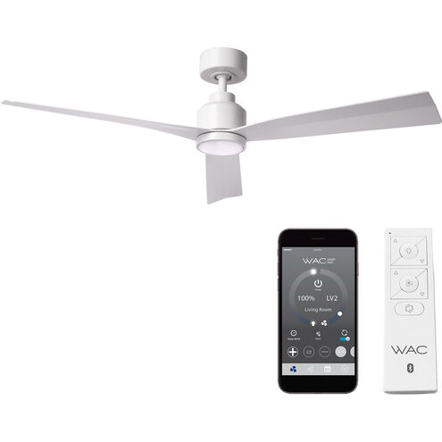 Clean 52 inch Matte White Downrod Ceiling Fan in Included, Smart Fan
