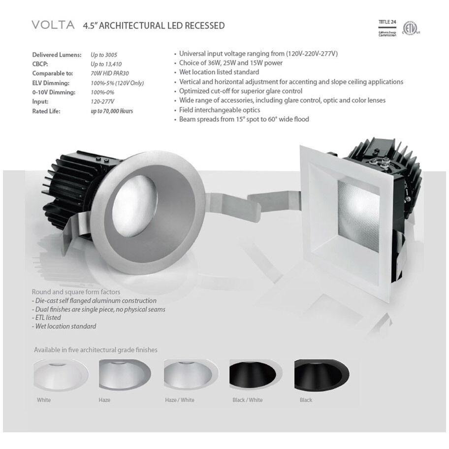 Volta LED Copper Bronze Recessed Lighting in Flood, 90, 2700K