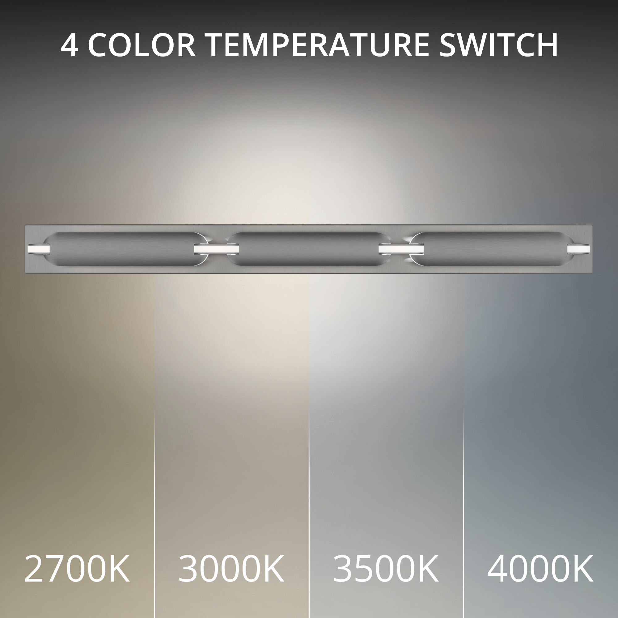 Spectacle LED 34.38 inch Brushed Nickel Bath Vanity & Wall Light in 4000K, dweLED