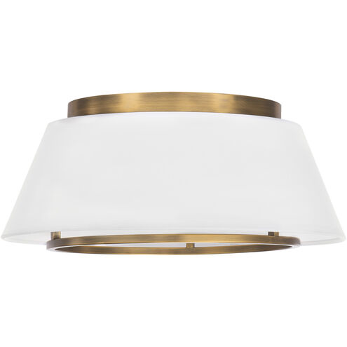 Hailey LED 16 inch Aged Brass Flush Mount Ceiling Light, dweLED