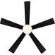 Eclipse 54 inch Soft Brass Matte Black with Matte Black Blades Downrod Ceiling Fans in Satin Brass Matte Black, Smart Fan