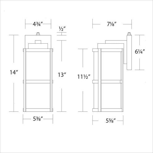 Lantern LED 14 inch White Outdoor Wall Light