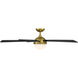 Eclipse 54 inch Soft Brass Matte Black with Matte Black Blades Downrod Ceiling Fans in Satin Brass Matte Black, Smart Fan