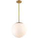 Niveous LED 13.75 inch Aged Brass Pendant Ceiling Light in 2700K, dweLED