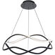 Swerve LED 26 inch Black Chandelier Ceiling Light in 4000K, dweLED