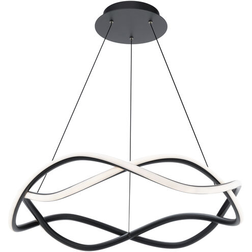 Swerve LED 26 inch Black Chandelier Ceiling Light in 4000K, dweLED