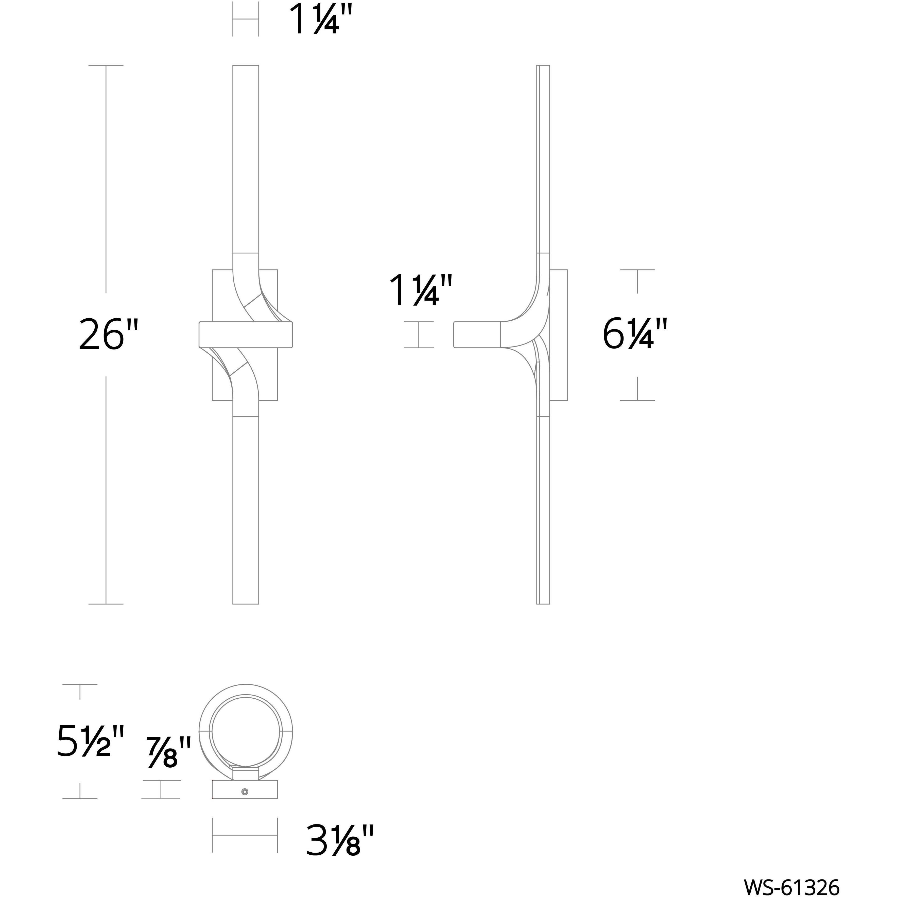 Loophole LED 5.5 inch Black Bath Vanity & Wall Light in 2700K, dweLED
