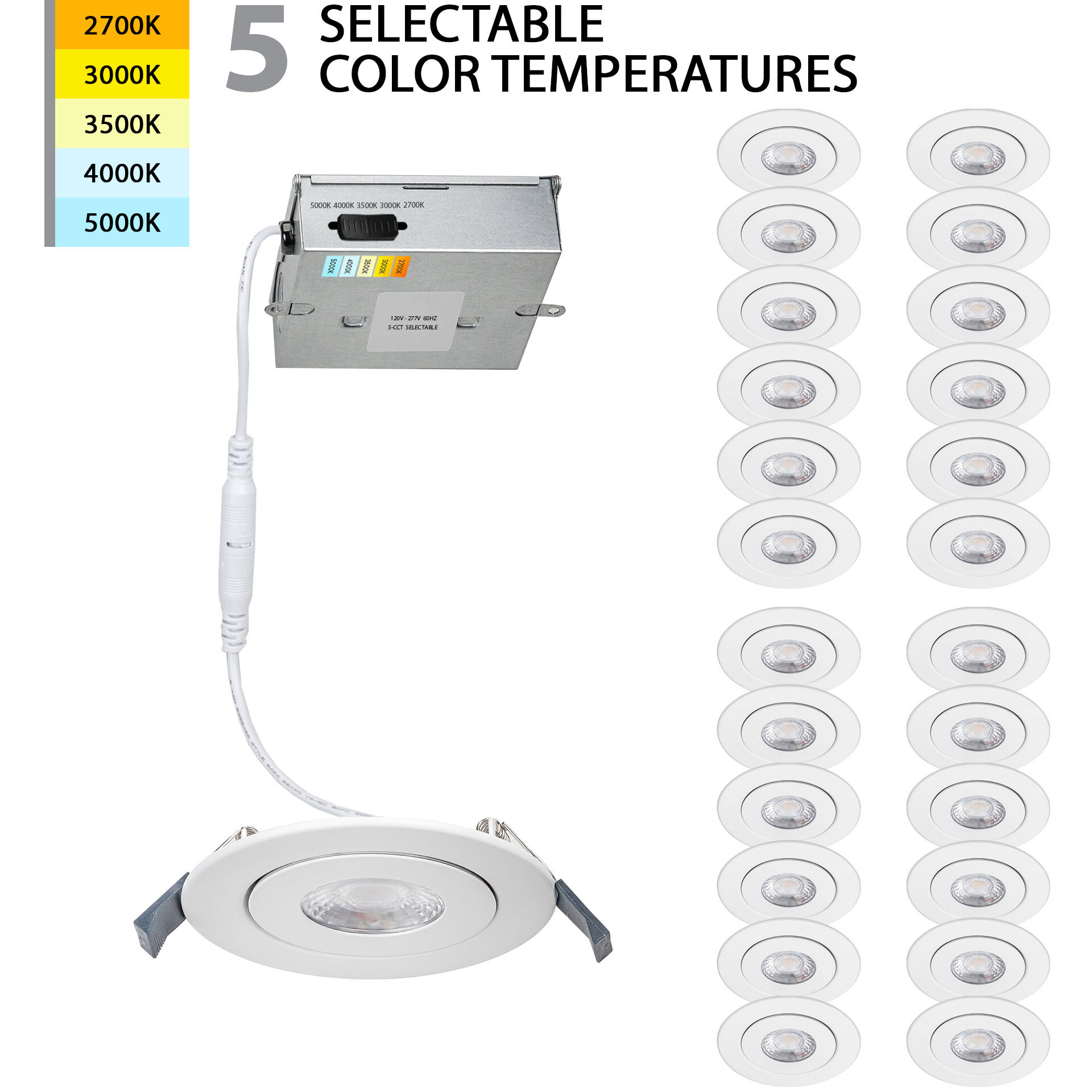 Lotos LED White Complete Kit Recessed Lighting