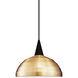Cosmopolitan LED 12 inch Black Pendant Ceiling Light in Copper, L Track