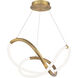 Solo LED 23.63 inch Aged Brass Chandelier Ceiling Light, dweLED