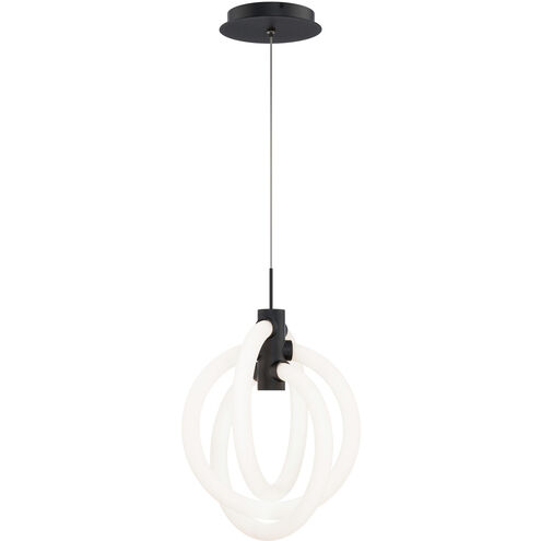 Knot LED 16.38 inch Black Pendant Ceiling Light in 3000K, dweLED