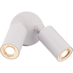 Cylinder 2 Light 5.06 inch White Outdoor Wall Light