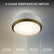 Salvo LED 12 inch White and Aged Brass Flush Mount Ceiling Light in 4000K, White/Aged Brass, dweLED