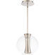Echo 1 Light 9.5 inch Brushed Nickel Mini Pendant Ceiling Light, dweLED