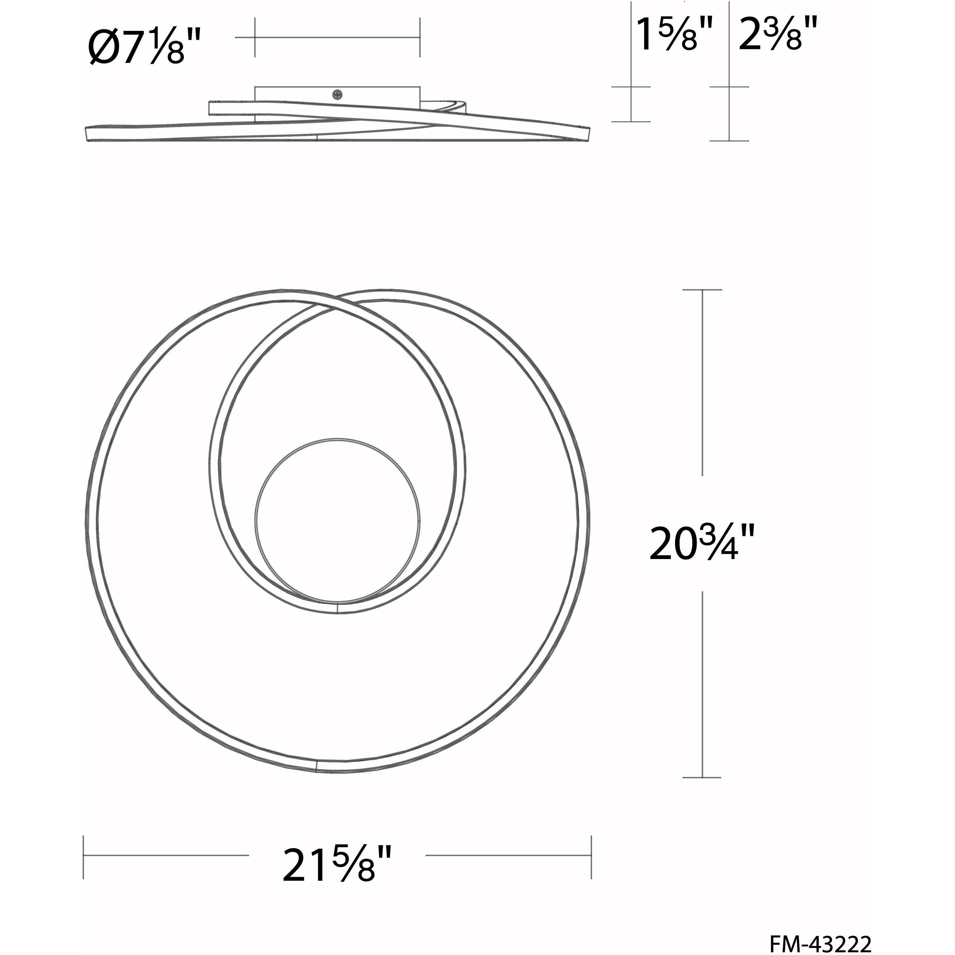 Marques LED 21 inch Black Flush Mount Ceiling Light, dweLED