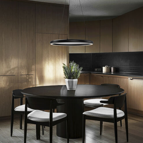 Huxley LED 23.38 inch Black Chrome Pendant Ceiling Light in 3500K, dweLED