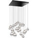 Cyllindra LED 29 inch Black Chrome Chandelier Ceiling Light in Black/Chrome, dweLED