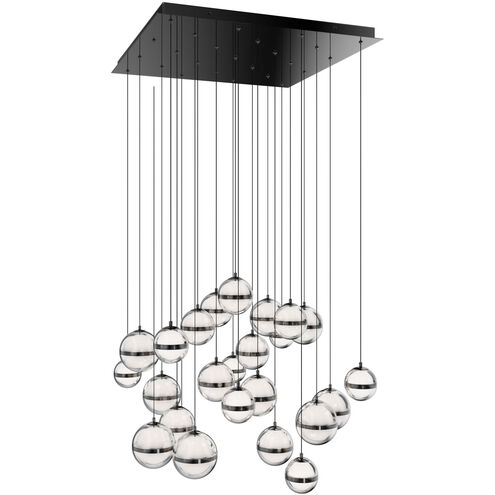 Cyllindra LED 29 inch Black Chrome Chandelier Ceiling Light in Black/Chrome, dweLED
